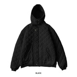キルティングショートフードジャケット