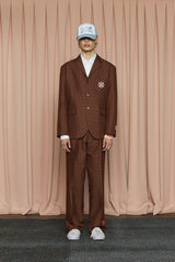 HOUND TOOTH CHECK PANTS / NAVY&ORANGE