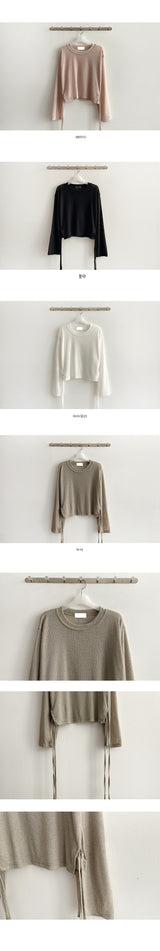 ファーリーサイドストリング長袖ニットTシャツ