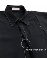ステッチプリーツシャツ/MN Stitch Pleated Shirt (2 colors)
