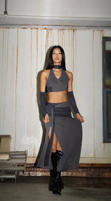 サハラロングスカート / sahara long skirt [charcoal]