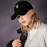 3D Monogram logo corduroy over fit ball cap