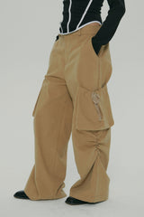 POCKET SHIRRING WIDE PANTS / BEGIE