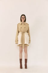 Ruffle back trench coat 
