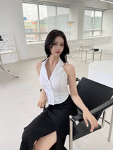 ストレートホルターシャツ/120. Straight halter shirt