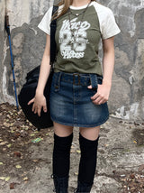 ビンテージナンバープリントラグランTシャツ