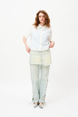 モノチェリークロップショートスリーブシャツ / MONO CHERRY CROP SHORT SLEEVE SHIRT [WHITE]