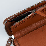 クロコダイルエンボラージウォレット/CROCODILE EMBO LARGE WALLET-TAN BROWN