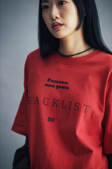 ブラックリストレタリングレイヤードTシャツ