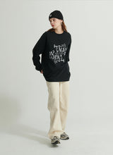 WHATTHE Q.M刺繍長袖Tシャツ/WHATTHE Q.M Embroidered L/S Tee Black