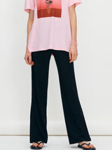 Side Slit crinkle pants - Black (6699535794294)