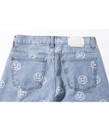SMILE PATTERN DENIM PANTS (6565140398198)