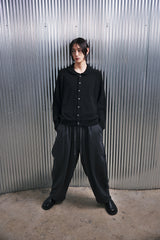 ROUND-COLLAR 7G KNIT CARDIGAN (Black) / ラウンドカラーニットカーディガン