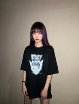 LEKIM DEVILL CAT T-SHIRT PIGMENT BLACK