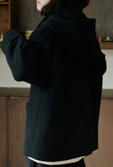 ハーフダッフルコート/unisex half duffle coat black