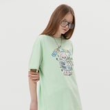 キルシーウィティーバニードローイング半袖Tシャツ／ WITTY BUNNY HAND DRAWING SHORT SLEEVE T-SHIRT [MINT] (6682200375414)