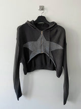 Marco crop knit zip up