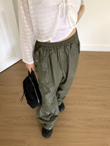 Tissue Coated Parachute Two Way Jogger Wide Pants