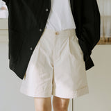 ユニセックスカフハーフパンツ/unisex cuff half pants cream