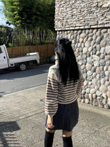 Sofia collar stripe knit