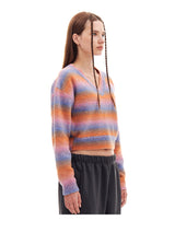 HAIRY STRIPE CROP KNIT (ORANGE)