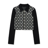 Dia Collar Crop Zip-Up [BLACK] (6618795835510)