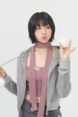 リボンニットチューブトップ