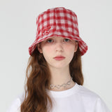 Twin rose check bucket [Red] (6535226622070)