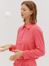Terry collar top - Ivory (6682465632374)