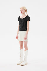 スモールチェリーポップルニットスカート / SMALL CHERRY POPPLE KNIT SKIRT [IVORY]