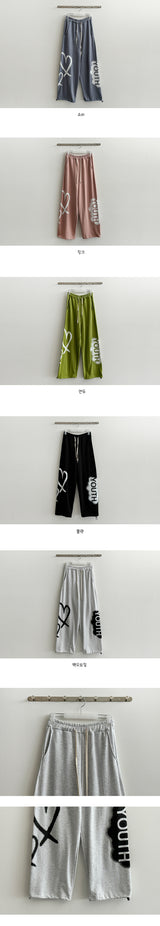 This Sun Heart Banding Training Wide Pants