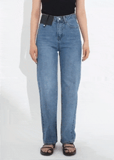 ミディアムストレートデニムパンツ / MEDIUM BLUE STRAIGHT DENIM PANTS [16626]