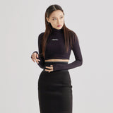 Crop Polo neck T Black (6600761245814)