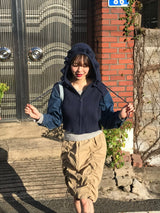 Arlo denim knit zip up