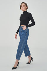セミワイドストレートフィットスリットデニム / CLASS:y RIWON WORN SEMI WIDE STRAIGHT FIT SLIT DENIM PANTS [6873]