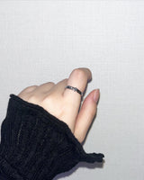 Silver star thin ring