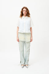 モノチェリークロップショートスリーブシャツ / MONO CHERRY CROP SHORT SLEEVE SHIRT [WHITE]
