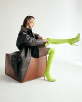 W.BELTED LEATHER SHIRRING COAT - DARK BROWN (6636057952374)
