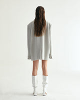 UNISEX HAIRY WOOL COAT JACKET W - BYRDEYE GRAY (6636065325174)