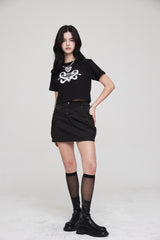 バータックカーゴミニスカート / BAR TACK CARGO MINI SKIRT BLACK