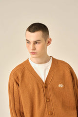 RAGLAN PATTERN BOOKLE CARDIGAN - BRICK