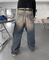ウェストVTGワイドデニムパンツ