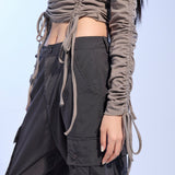 NYLON RIBON CARGO TROUSER (CHARCOAL)