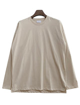Extended Sleeve Loose Fit Crew Neck T-Shirt (6693672779894)