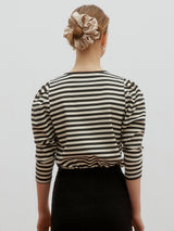 Ribbed  puff top - Black (6682209648758)