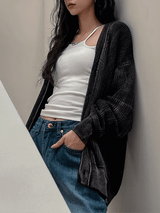 (UNISEX) ダーティーペイントウォッシングカーディガン