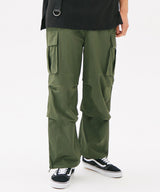 TWO TUCK CARGO STRING JOGGER PANTS (BLACK) (6585162334326)