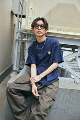 コラボレーションハートTシャツ / PUBLUX × GRAVER - NAVY