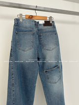 Pintuck Coloring Low Rise Wide Jeans