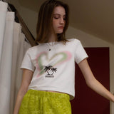 ハートパームツリークロップT / HEART PALM TREE CROP TEE_WHITE